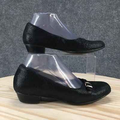 Clarks Shoes Womens 7 Narrow Caswell Genoa Pumps Black Leather Block 26066645 - Image 1 of 4