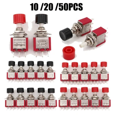 Mini botão de pressão 10 peças MTS-102M momentâneo de ação instantânea 3 pinos SPDT 6mm montagem em painel - Imagem 1 de 4