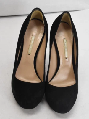 Zapatos de salón de plataforma Pre Loved Nicholas Kirkwood negros imitación gamuza tacón de 5" talla 8,5 Foto 1 de 4