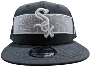 Men's New Era 9Fifty MLB Chicago White Sox Black/Grey Trucker Snapback - Picture 1 of 5