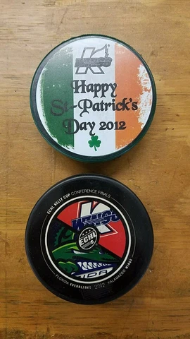 Kalamazoo Wings Hockey Pucks - K-Wings St. Pat's and Finals Puck - Used - #3A2 Cover