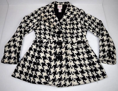 Blazer Abrigo Caramelos Vintage Talla M/L Años 80 90 Negro Marfil Hebilla Grande Pata de Gallo Foto 1 de 4