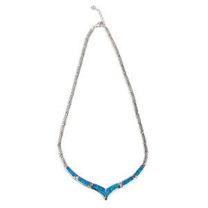 Collar Meander, Collar Plata Ópalo Azul, Llavero Griego - Imagen 1 de 12