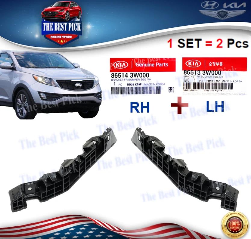 ⭐GENUINO⭐ FR Soporte de parachoques diestro+derecho para KIA Sportage 11-15 865133W000 + 865143W000 Foto 1 de 1