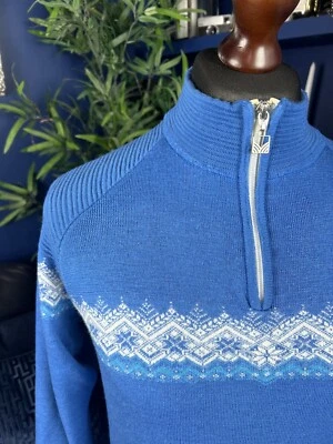 Pull pull homme quart zippé Dale Of Norway laine mérinos Fairisle petit - Photo 1/4