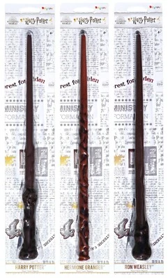 Harry Potter Hermione Ron Magic Wand SET of 3 Costume Accessory Toy Kids Adults - Image 1 of 4