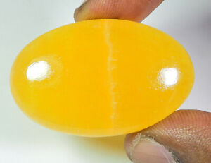 Natural Yellow Lace agate Oval Jasper Cabochon Loose Gemstone 26X42X08MM