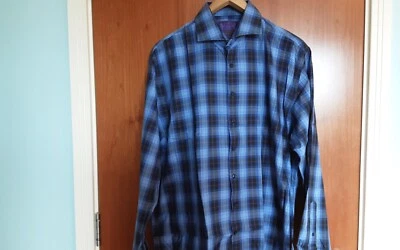 Mens Hawes & Curtis Chelsea Shirt Single Cuffs Checked size XXL VGC - Image 1 of 4
