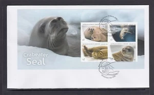 Minishoja Australian Antarctic 2018 Crabeater Seals en FDC - Vida silvestre. - Imagen 1 de 1