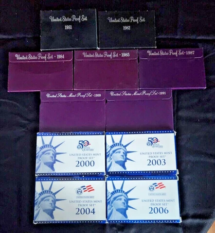 11 US Mint Proof Sets United States Original Government Packaging - Nice Variety Cover