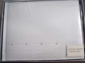 Hallmark Wedding Guest Book Cream Elegant with Bling 9x7” Ruled 36 pages Lined - Picture 1 of 4