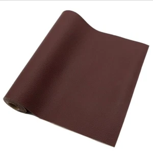 Solid Dark Brown Litchi Texture FAUX LEATHER SHEET 8 x 12" 1064698 Large Pattern - Picture 1 of 1