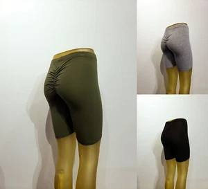 WOMEN COTTON STRETCH WORKOUT ACTIVE YOGA BIKER SHORTS MADE IN USA 5474 - Picture 1 of 15
