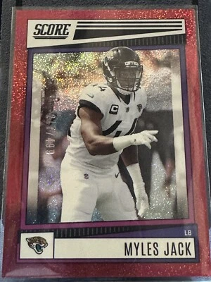 2022 Score - Red Dots #24 Myles Jack /499 - Image 1 of 4