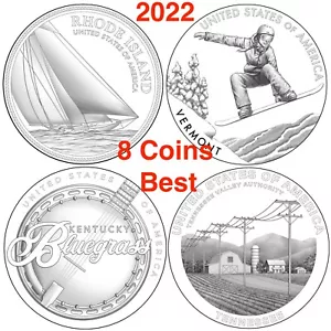 2022 PD American Innovation Dollar 8 Münzset USA Bluegrass RI VT KY TN BEST P D - Bild 1 von 16
