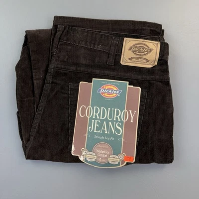 Pantalones Dickies De Colección Para Hombre 38x32 Marrón Pana Pierna Recta Deadstock Años 90 Foto 1 de 4