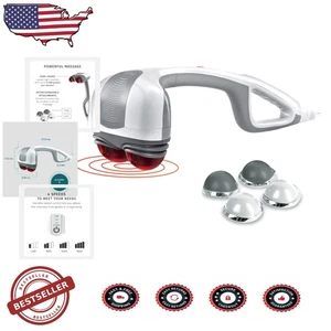 Ergonomisches Handmassagegerät - zwei schwenkbare Köpfe, sanfte Wärme, 2- - Bild 1 von 10