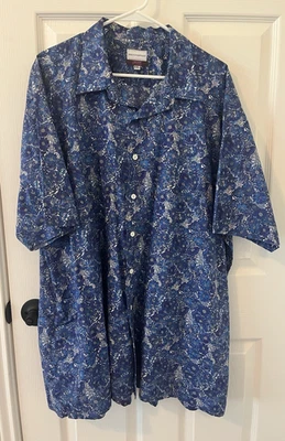 Camisa Maus & Hoffman Liberty of London Manga Corta Azul Floral Usada en Excelente Condición Hombres XXL Foto 1 de 4