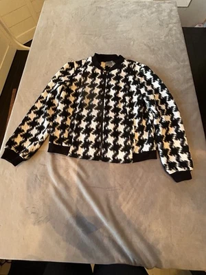 Suéter Ruff Tallado Gris Negro Blanco Cremallera Para Mujer Talla Grande Elegante Foto 1 de 4