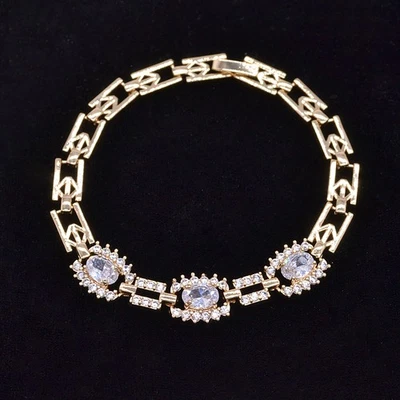 18K Yellow Gold Filled Women Multicolour Mystic Topaz Bracelet Birthday Gift - Image 1 of 2