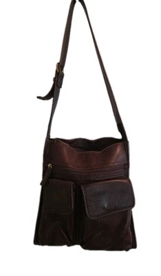 Bolso Bandolera Bolso Bandolera Bolso Llave Mensajero Mano De Colección Cuero Guijarro Foto 1 de 4