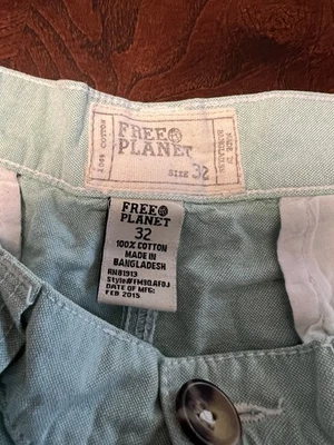 Free Planet Light Teal Jean Shorts Size 32 - Image 1 of 4