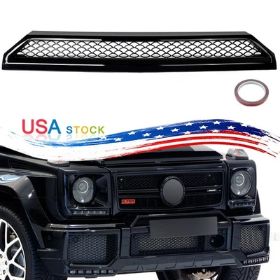 Glossy Black Front Bumper Grille Grill Fit 1990-2018 Mercedes-Benz W463 G550 G63 Foto 1 de 4