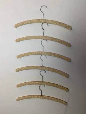 6 cabides de crochê retrô vintage art déco cor areia/bege - Imagem 1 de 4