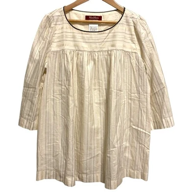 Blusa MaxMara STUDIO MaxMara Studio Acampanada a Rayas 42 Crema Mujer USADA Foto 1 de 4