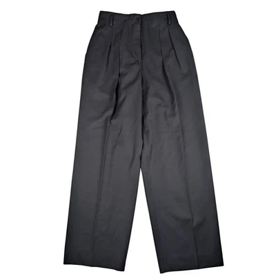 Pantalones de pierna ancha plisados de lana negros vintage años 90 ESCADA BY MARGARETHA LEY 26 Foto 1 de 4