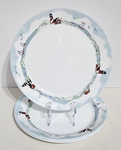 Set Of 4 Corning Corelle OUTER BANKS Dinner Plates 10 1/4” Light House by Sea - Picture 1 of 10