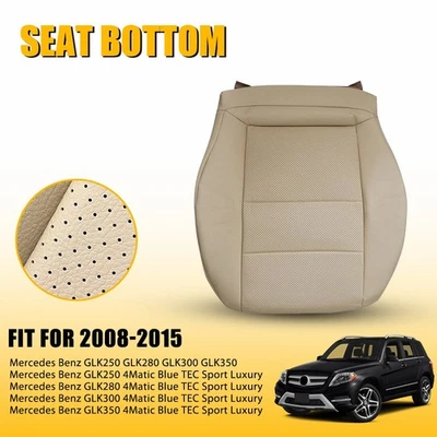 Se adapta a Mercedes Benz GLK250 GLK350 2008-15 parte inferior del conductor cubierta de asiento de cuero tostado EK Foto 1 de 4
