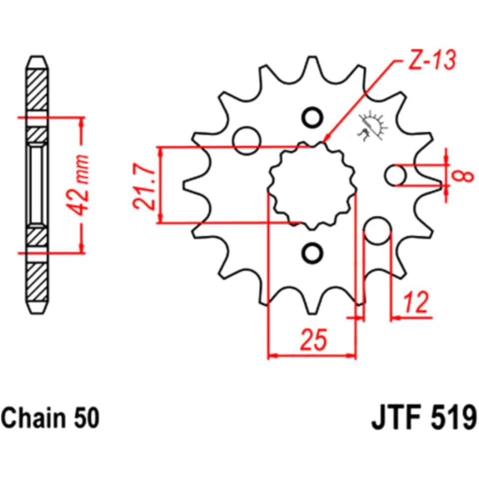 Ritzel 17Z 530 von JT Sprockets - Hochwertiges Kettenrad für Motorräder - Bild 1 von 1