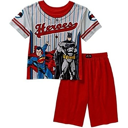 Batman and Superman Boy's Superheroes Pajama Shorts Set, Size 8 - Image 1 of 1
