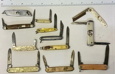 12 cuchillos de bolsillo pequeños vintage Camco, Miller, imperiales, coloniales, ideales, EE. UU. Foto 1 de 4