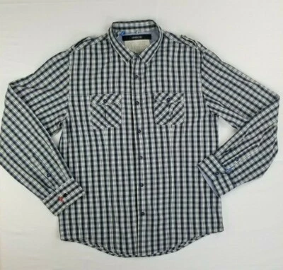 Zanerobe Para Hombre Azul Cuadros Logo Etiquetas Manga Larga Correas para el Hombro Talla XXL 2 Bolsillos Foto 1 de 4