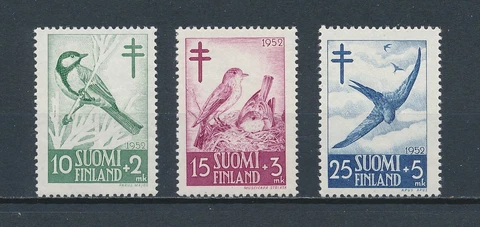Finland    B185-7 Mint (gum creases), Birds, 1952 Cover