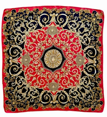 ATELIER VERSACE GIANNI VERSACE золото/черный/красный большой шелковый шарф 35 в РЕДКАЯ🔥 - Изображение 1 из 4