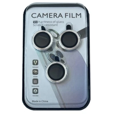 For iPhone 16 Pro / 16 Pro Max Camera Lens Cover Protector 9H Hardness Silver - Image 1 of 4