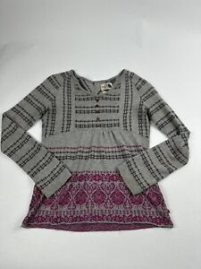 The North Face Knit Pullover Sweater Womens Med Wool Blend Nordic Gray Baby Doll