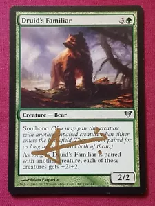 Magic The Gathering AVACYN RESTORED DRUID'S FAMILIAR SIGNED green card MTG - Picture 1 of 2