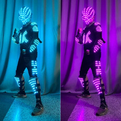 LED Robot Multicolor Disfraz Robots Traje DJ Traje Fiesta Show Ropa Brillante Foto 1 de 4