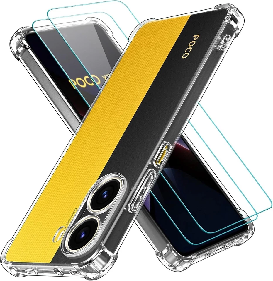 EF.GLOBE-TRADING Coque Etui Housse + Verre Trempé pour Xiaomi Poco X7 Pro / X6 Pro / X6 / X5 Pro