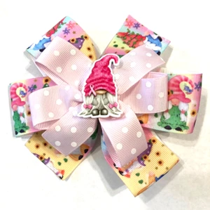 Hermosa conciencia sobre el cáncer de mama y un lazo para el cabello inspirado en el gnomo para niñas. - Imagen 1 de 3