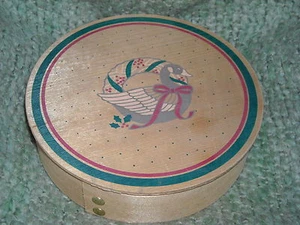 vintage wood goose burgandy green sm paper plate holder Christmas photo prop - Picture 1 of 4