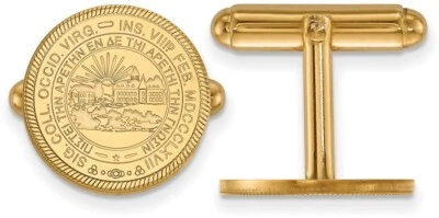 Gold Plated Sterling Silver West Virginia University Crest Cuff Links by LogoArt - Изображение 1 из 2
