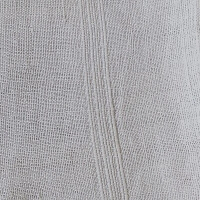 235 X 84 cm Nappe ancienne en lin rustique épais blanc cassé à liteaux - Photo 1/4