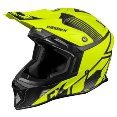 Casco de moto de nieve Castle X CX100 Warp de fibra de carbono - mate de alta visibilidad Foto 1 de 3