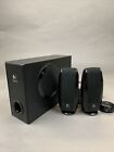 Logitech S-220 2.1 Computer Sound System Speakers & Subwoofer Tested Used Great!