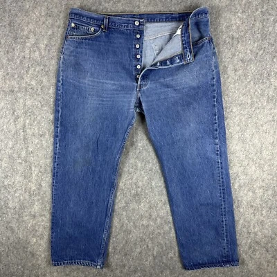 VTG Levis 501 XX Jeans 44x32 (actual 41x29) Blue Faded Whisker Button Fly USA - Image 1 of 4